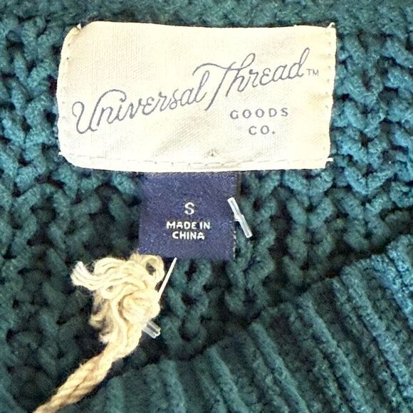 Oversized Teal Cable Knit Chunky Casual Sweater Pull Over Womens Sz Small New - Picture 6 of 7